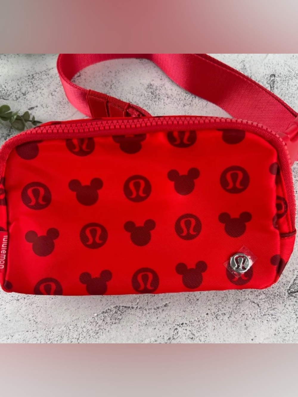 lululemon athletica Red Crossbody Belt Bag with Mickey Print - Picture 2 of 3